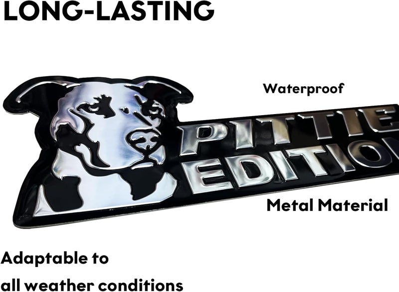Queenik Dog Edition 3D Car Badge, Laser Cutting Metal Emblem, Cute Dogs Decals (Pittie) - Image 2